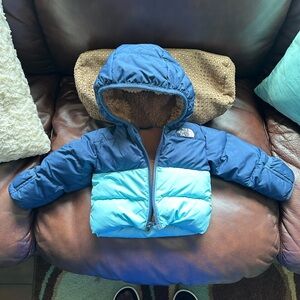 The North Face Blue Hooded Puffer Jacket